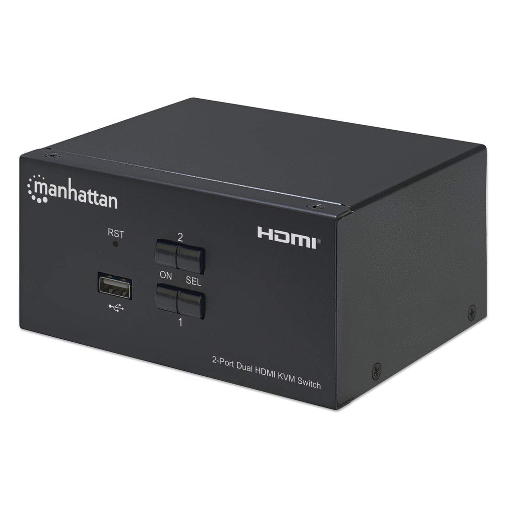 INTRACOM SWITCH KVM PARA 2 COMPUTADORAS CABL Y 2 MONITORES HDMI 4K 2USB 3.5MM