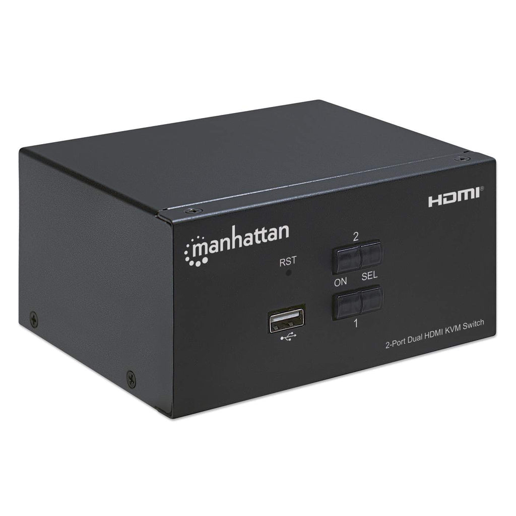 INTRACOM SWITCH KVM PARA 2 COMPUTADORAS CABL Y 2 MONITORES HDMI 4K 2USB 3.5MM