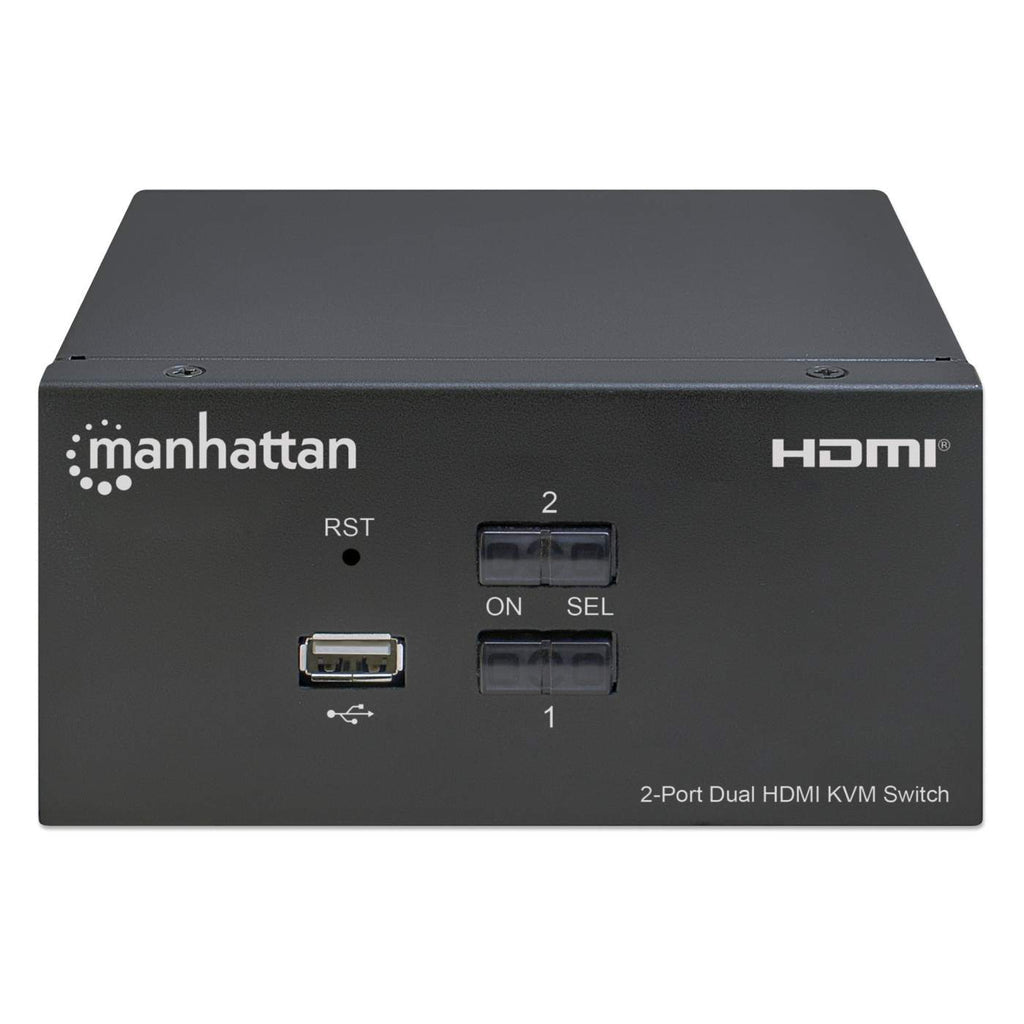 INTRACOM SWITCH KVM PARA 2 COMPUTADORAS CABL Y 2 MONITORES HDMI 4K 2USB 3.5MM