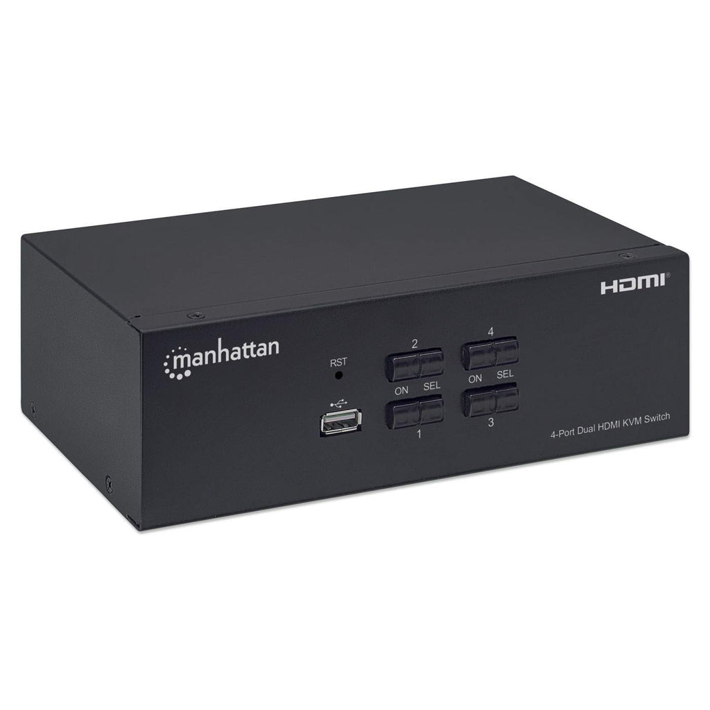 MUX KVM HMDI Doble Monitor 4:1, 4K, 30Mhz U, 4 Computador(es)