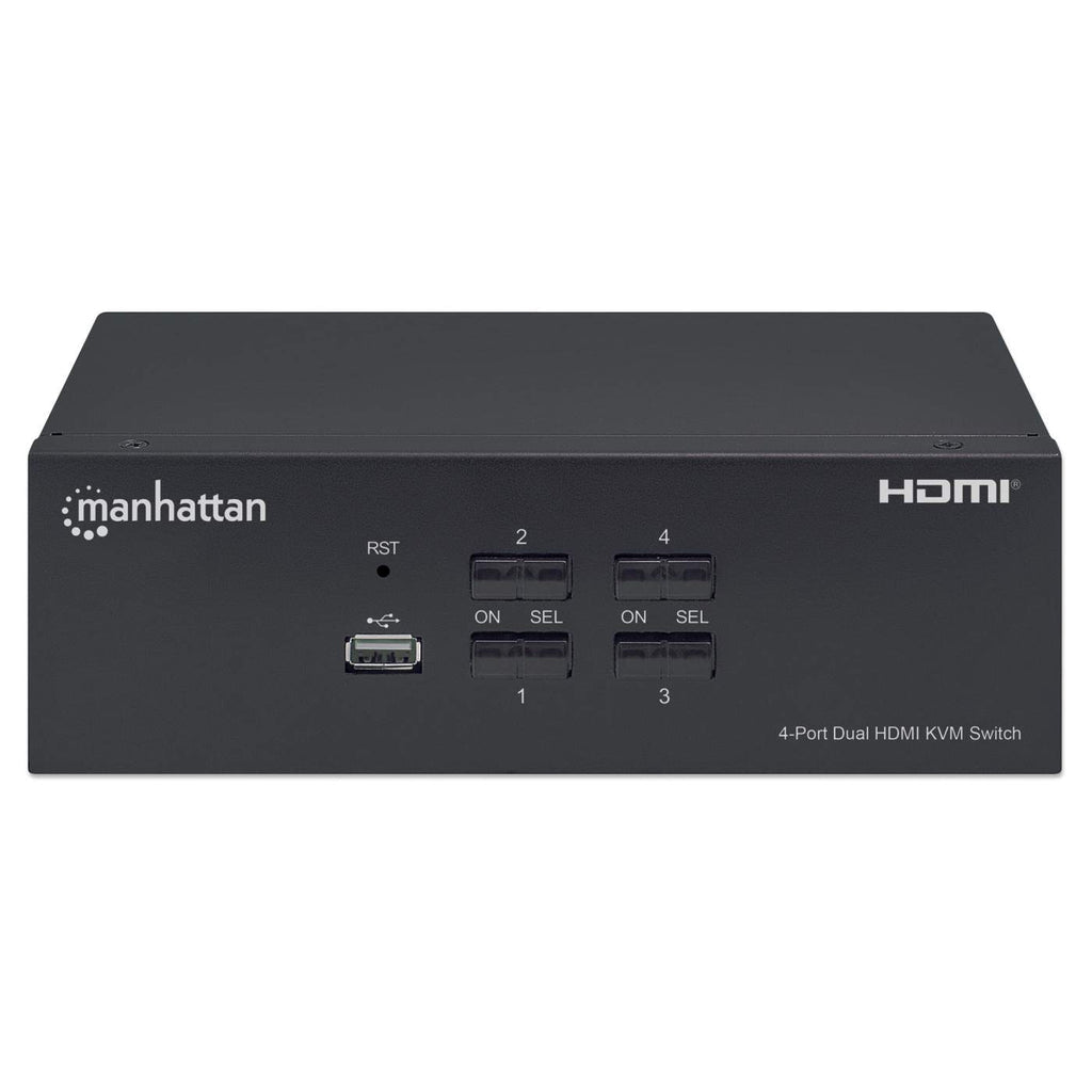 MUX KVM HMDI Doble Monitor 4:1, 4K, 30Mhz U, 4 Computador(es)