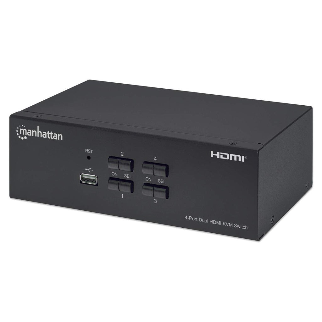 MUX KVM HMDI Doble Monitor 4:1, 4K, 30Mhz U, 4 Computador(es)