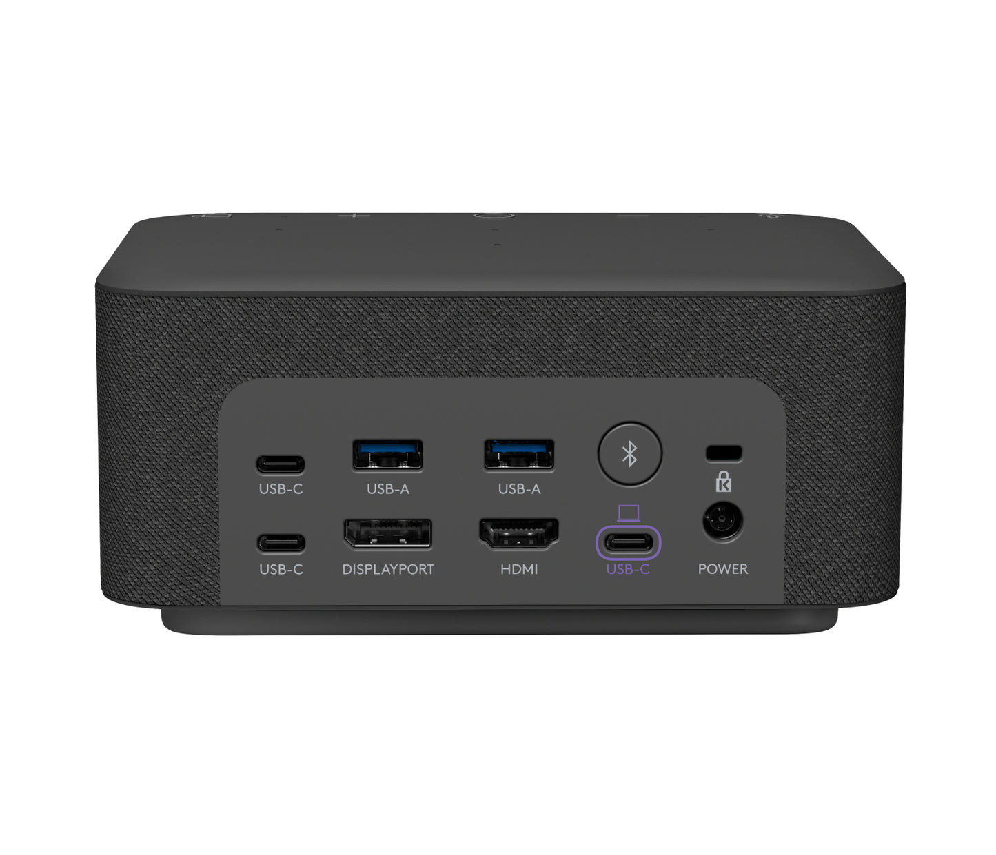 Docking Logitech all in one de USB 3.0, HDMI, DisplayPort, con bocinas integradas.