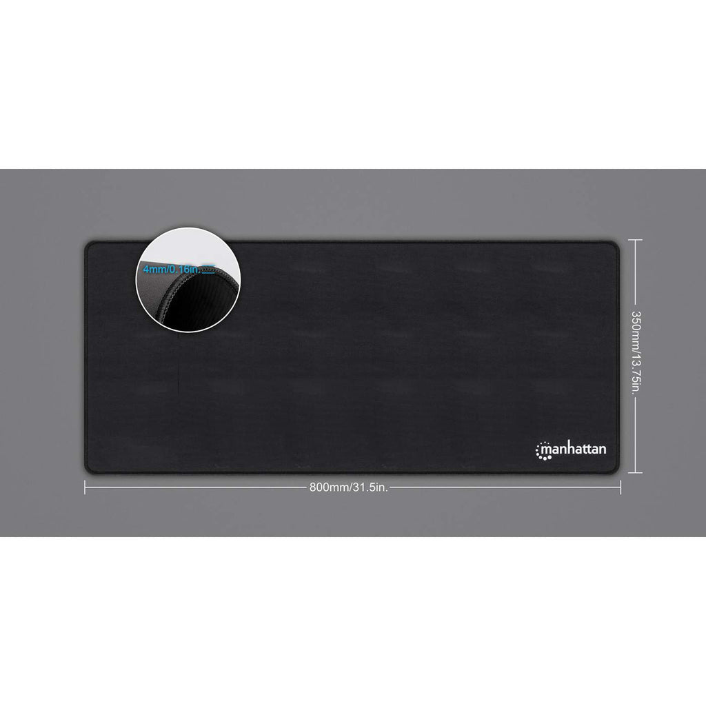 Mousepad XXL 425490 Manhattan, 80 x 35cm, Grosor 3mm, Negro