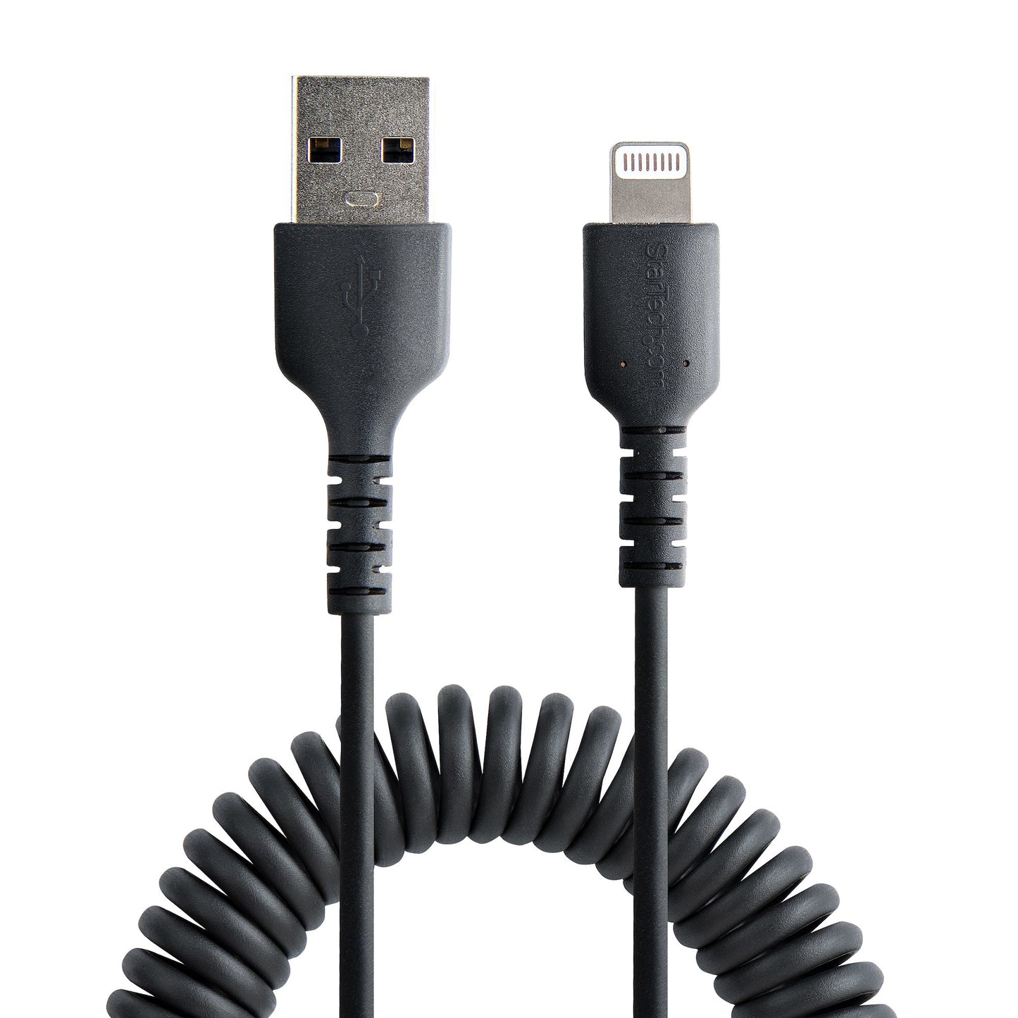 Cable Espiral StarTech.com RUSB2ALT1MBC. Lightning Macho - USB A Macho, 1 Metro, Negro