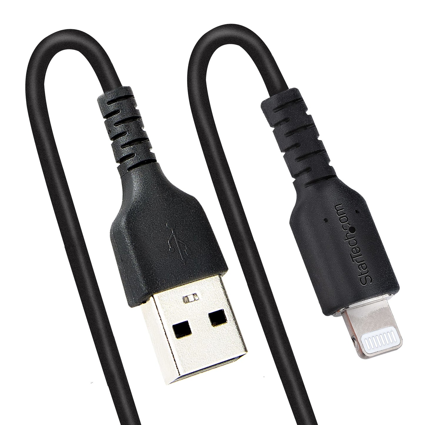 Cable Espiral StarTech.com RUSB2ALT50CMBC, Lightning Macho - USB A Macho, 50cm, Negro