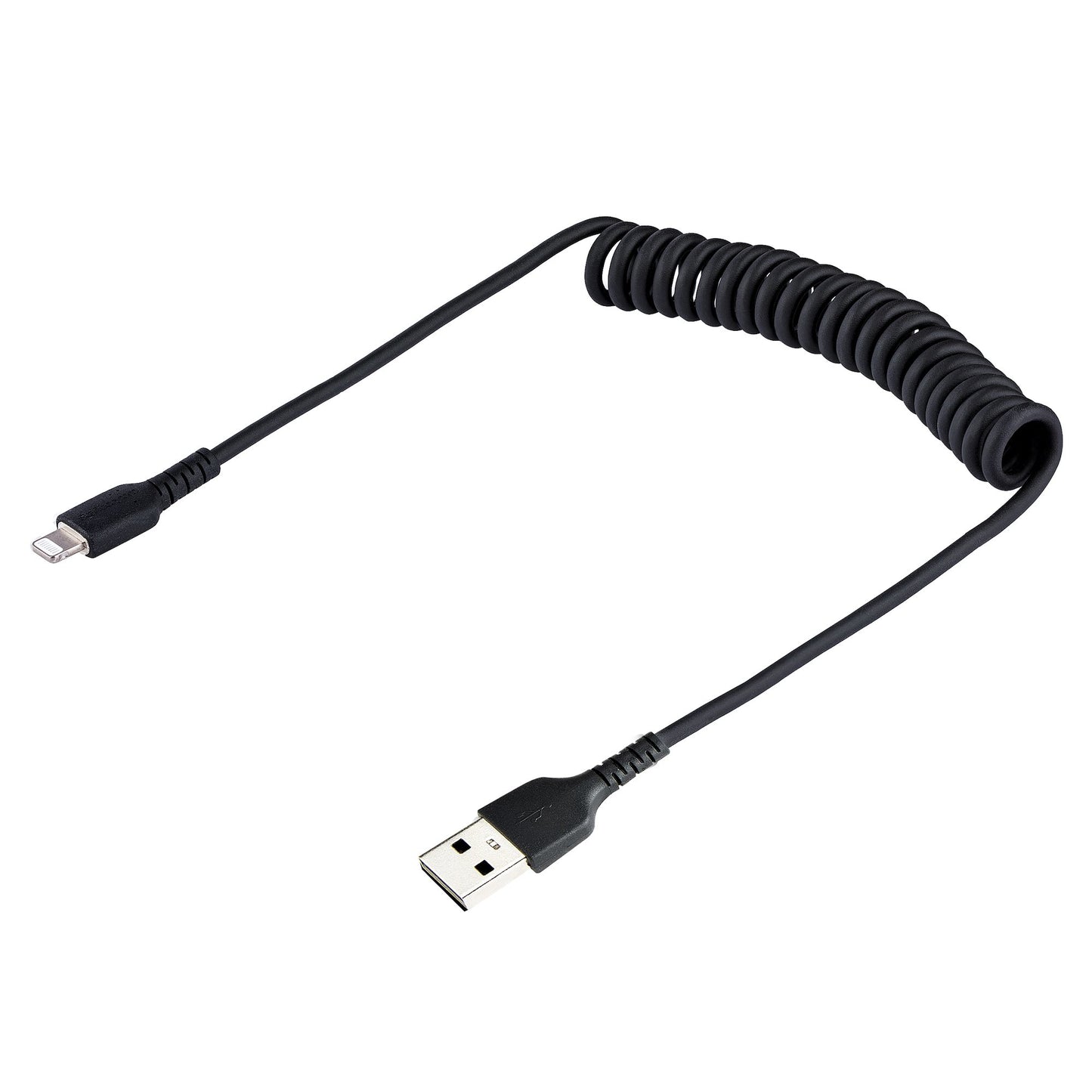 Cable Espiral StarTech.com RUSB2ALT50CMBC, Lightning Macho - USB A Macho, 50cm, Negro