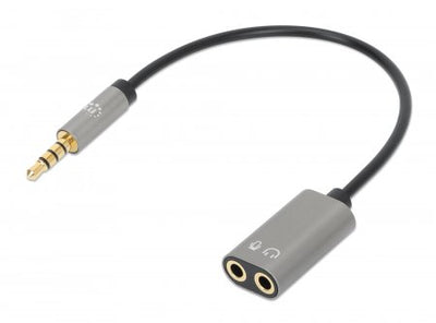 INTRACOM CABLE ADAPTADOR AUDIO Y 3.5MM 1CABL A 2 AUDIFONO Y MICROFONO