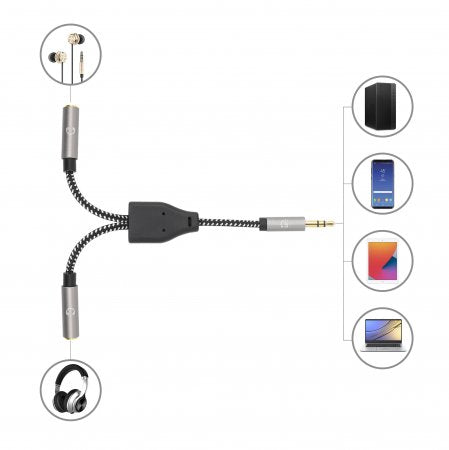 INTRACOM CABLE ADAPTADOR AUDIO Y 3.5MM 1CABL A 2 AUDIFONOS CABLE ADAPTADOR AUDIO Y 3.5MM 1 A 2 AUDIFONOS