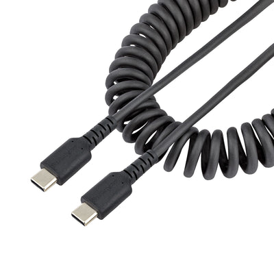 Cable Espiral StarTech.com R2CCC-50C-USB-CABLE, USB-C Macho - USB-C Macho, 50cm, Negro