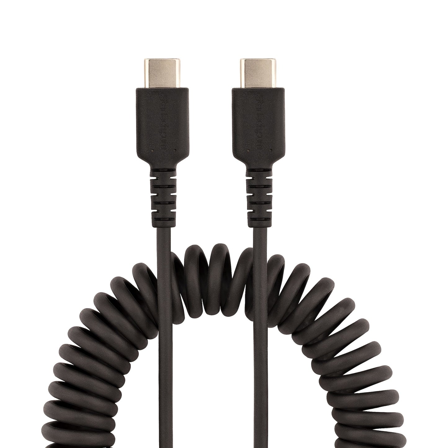 Cable Espiral StarTech.com R2CCC-50C-USB-CABLE, USB-C Macho - USB-C Macho, 50cm, Negro