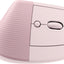 Mouse Ergo Lift Vertical Logitech, Inalámbrico, USB-A, 1000DPI, Rosa
