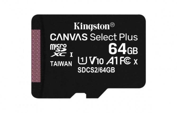 KINGSTON PP FLASH MICRO SDXC MEMORIA KINGSTON FLSH 64GB CANVAS SELECT PLUS 100R A1 C1