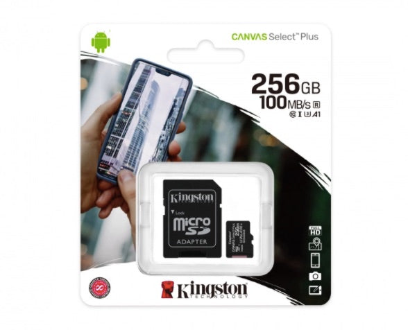 Micro SD Con Adaptador Cl10, 256GB, A1.