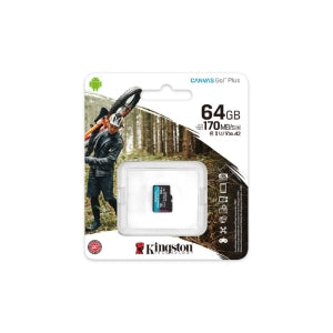 KINGSTON PP FLASH MICRO SDXC MEMORIA KINGSTON FLSH 64GB CANVAS GO PLUS A2 U3 V30 CARD