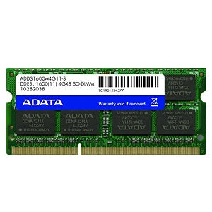 ADDS1600W4G11-S Memoria RAM Adata LoVo DDR3L, 1600MHz, 4GB, CL11, 1.35V, SO-DIMM