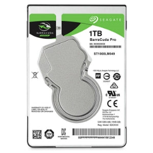 Disco Duro Interno 1TB, 2.5", Sata 6Gb/s, 7200rpm, 128MB, 7mm, para Laptop, Pc´s & All in One, 5 Años de Garantia, Barracuda Pro Seagate.