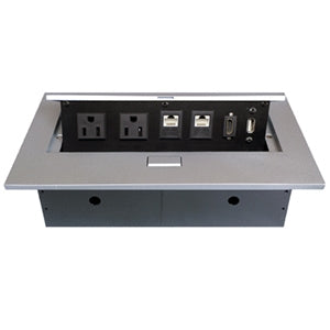 BROBOTIX CAJA PARA MESA BROBOTIX PLATA ADAP HDMI/USB/CORR/RJ45CAT6