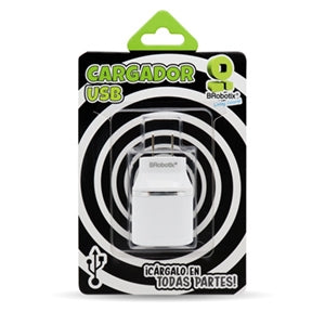 Cargador Brobotix USB 161264B, 2x USB 2.0, Blanco