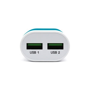 Cargador Brobotix USB 161264A, 2x USB 2.0, Azul