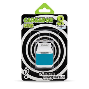 Cargador Brobotix USB 161264A, 2x USB 2.0, Azul