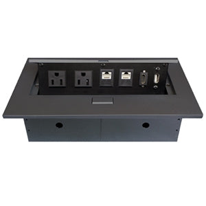 BROBOTIX CAJA PARA MESA BROBOTIX NEGRA ADAP HDMI/USB/CORR/RJ45CAT6