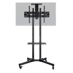 Soporte Movil para pantallas de 32" A 70" Brobotix, con altura ajustable con repisa y soporta hasta 50 kg