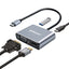 Hub Docking USB-C 4-en-1 Brobotix 6000687 | HDMI 4K + VGA + USB-A 3.0 + USB-C | Para Laptop y MacBook | Presentaciones con Monitor y Proyector | SKU 6000687