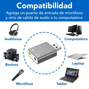 BROBOTIX CONVERTIDOR USB A AUDIO 7.1 NEGADAP RO BROBOTIX