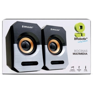 BROBOTIX BOCINA DUAL USB V2.0 NEGRO/ PLASUBW TA BROBOTIX