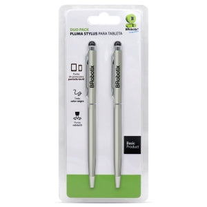 Lápiz digital Stylus Duo Pack BRobotix, Para tablet, Plata