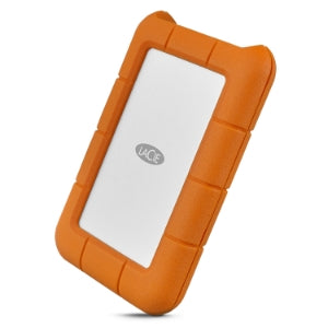 STFR2000800 Disco Duro Externo LaCie Rugged USB C 2.5'', 2TB, USB C 3.0, Naranja/Plata, A Prueba de Agua, Polvo y Golpes - para Mac/PC