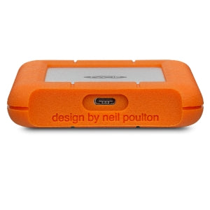 STFR1000800 Disco Duro Externo LaCie Rugged USB-C 2.5'', 1TB, USB C 3.0, Naranja/Plata, A Prueba de Agua, Polvo y Golpes - para Mac