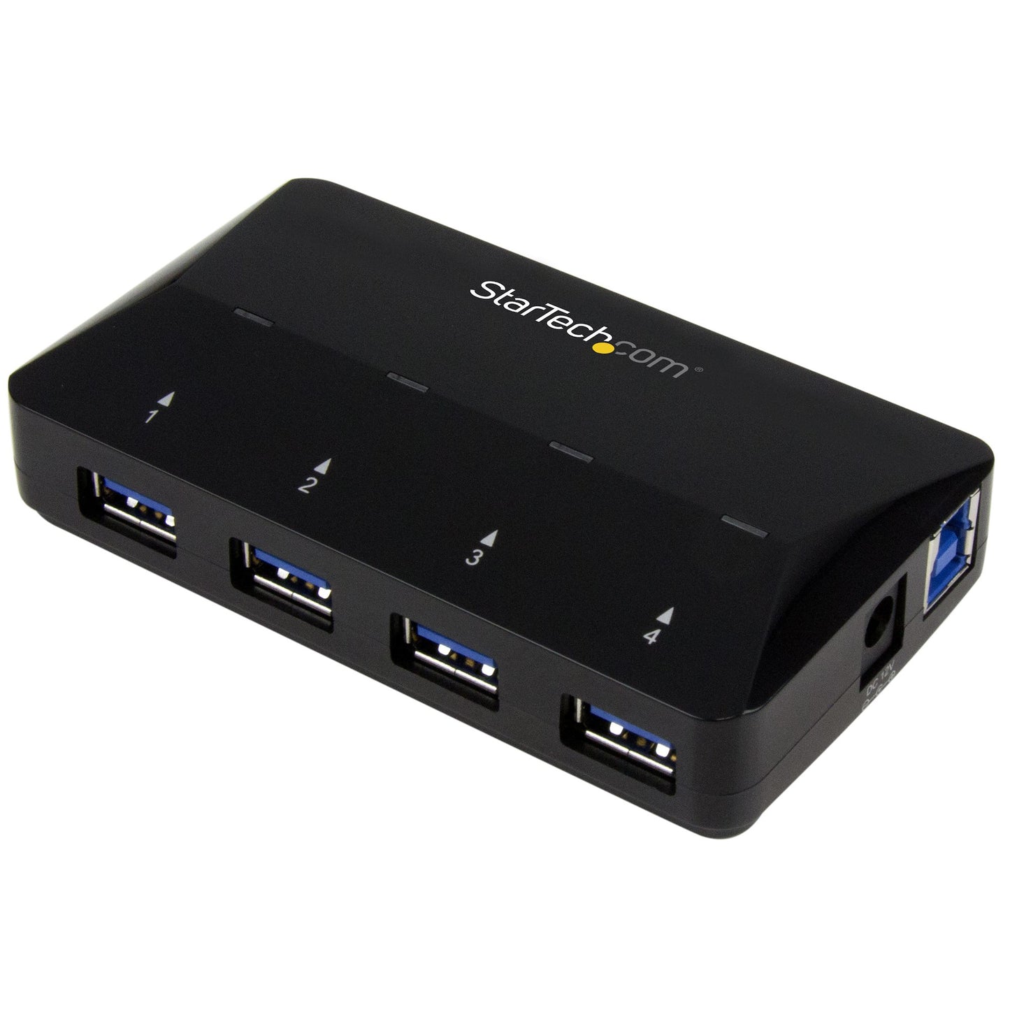 Concentrador USB 3.0 STARTECH de 4 Puertos - 5Gbps - Hub con Puertos de Carga y Sincronización - 1 Puerto de 2.4A,color negro