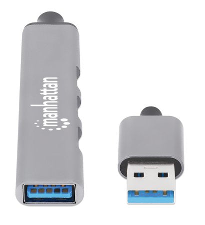 USB V2.0 MANHATTAN HUB 3 Ptos y V3.0 1 Pto, Alumini - 4 Total USB Port(s) - 3 USB 2.0 Port(s) - PC, Mac, Linux, ChromeOS