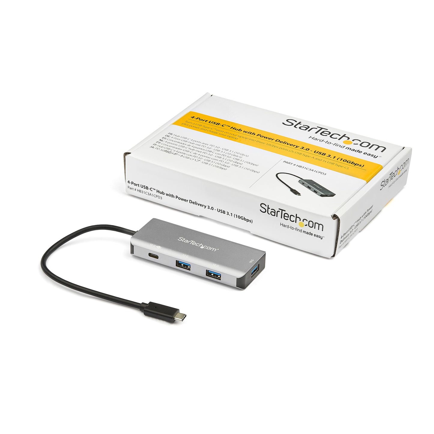 STARTECH CONSIG ADAPTADOR HUB USB-C 4 PUERTOS PERP 3X USB-A Y USB-C - PD 3.0 - 10GBPS